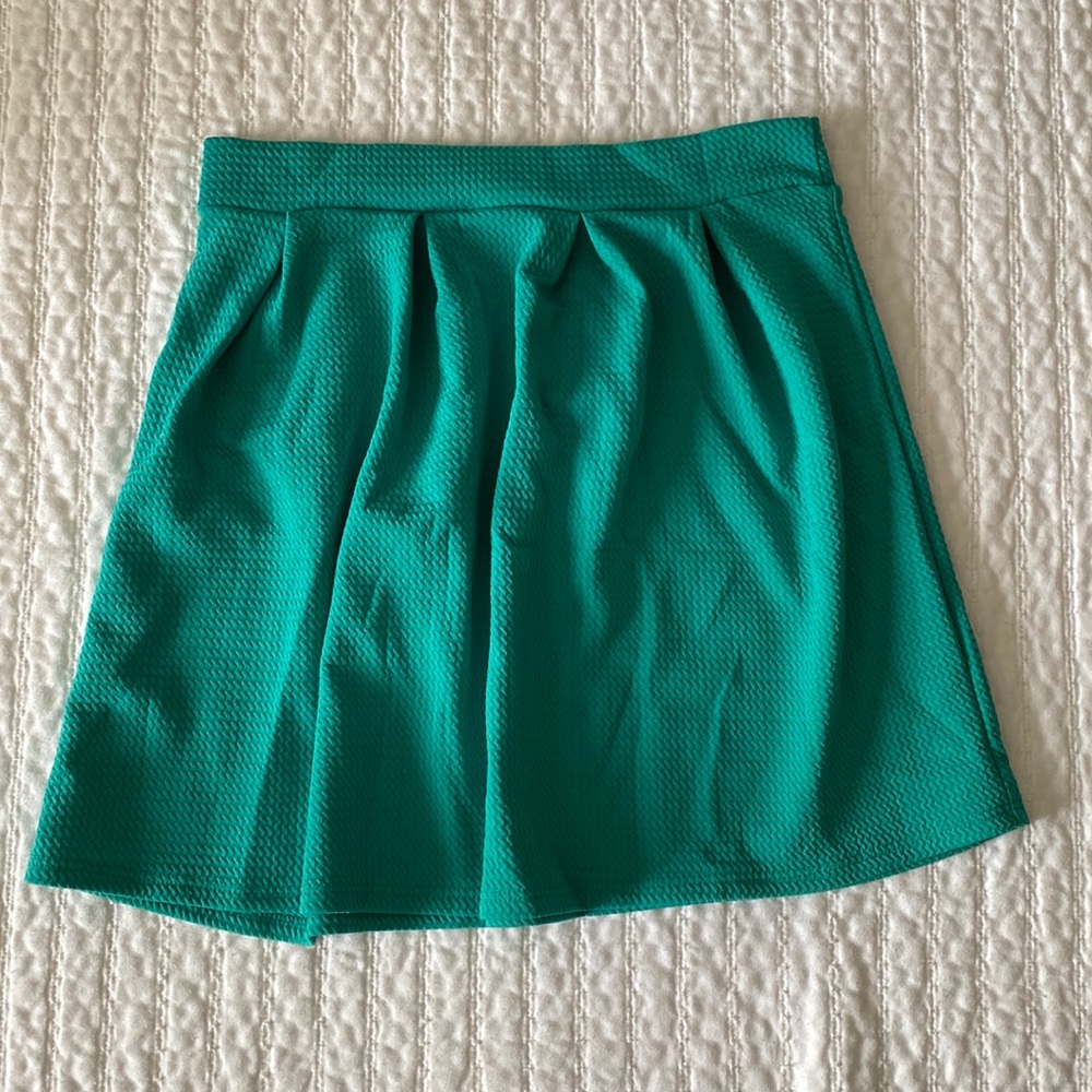 Teal mini skirt